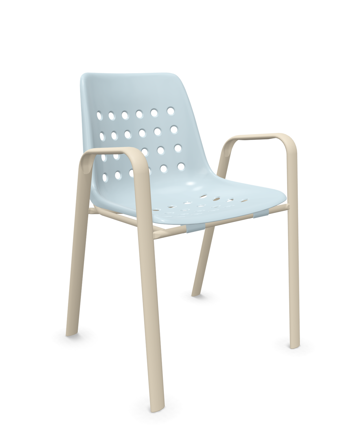 Schaffner Bermuda Fauteuil repas avec accoudoirs tubes ovales