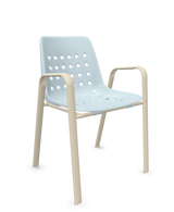 Schaffner Bermuda Fauteuil repas avec accoudoirs tubes ovales