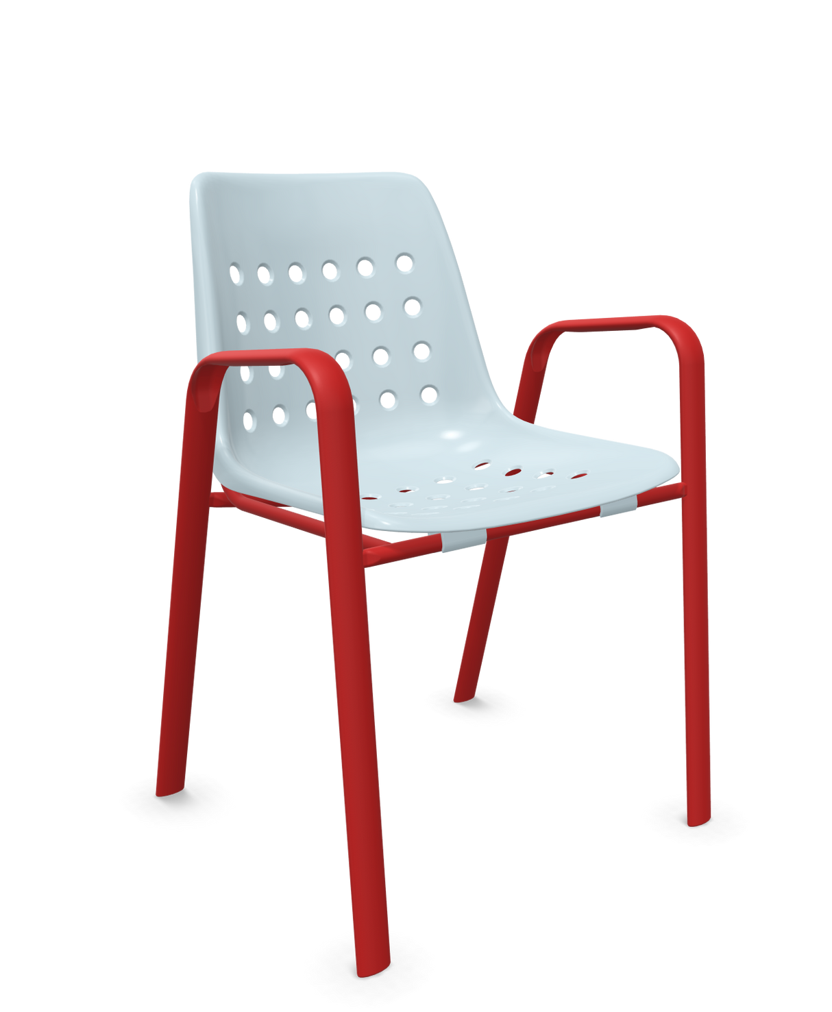 Schaffner Bermuda Fauteuil repas avec accoudoirs tubes ovales