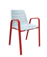 Schaffner Bermuda Fauteuil repas avec accoudoirs tubes ovales