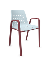 Schaffner Bermuda Fauteuil repas avec accoudoirs tubes ovales