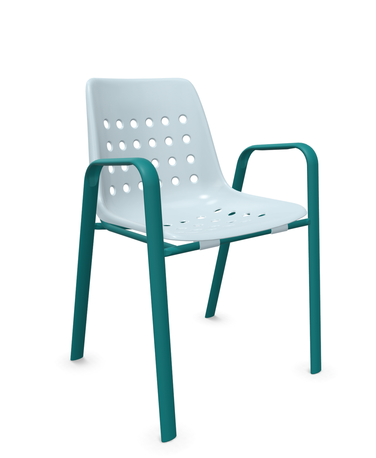 Schaffner Bermuda Fauteuil repas avec accoudoirs tubes ovales