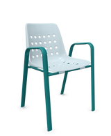 Schaffner Bermuda Fauteuil repas avec accoudoirs tubes ovales