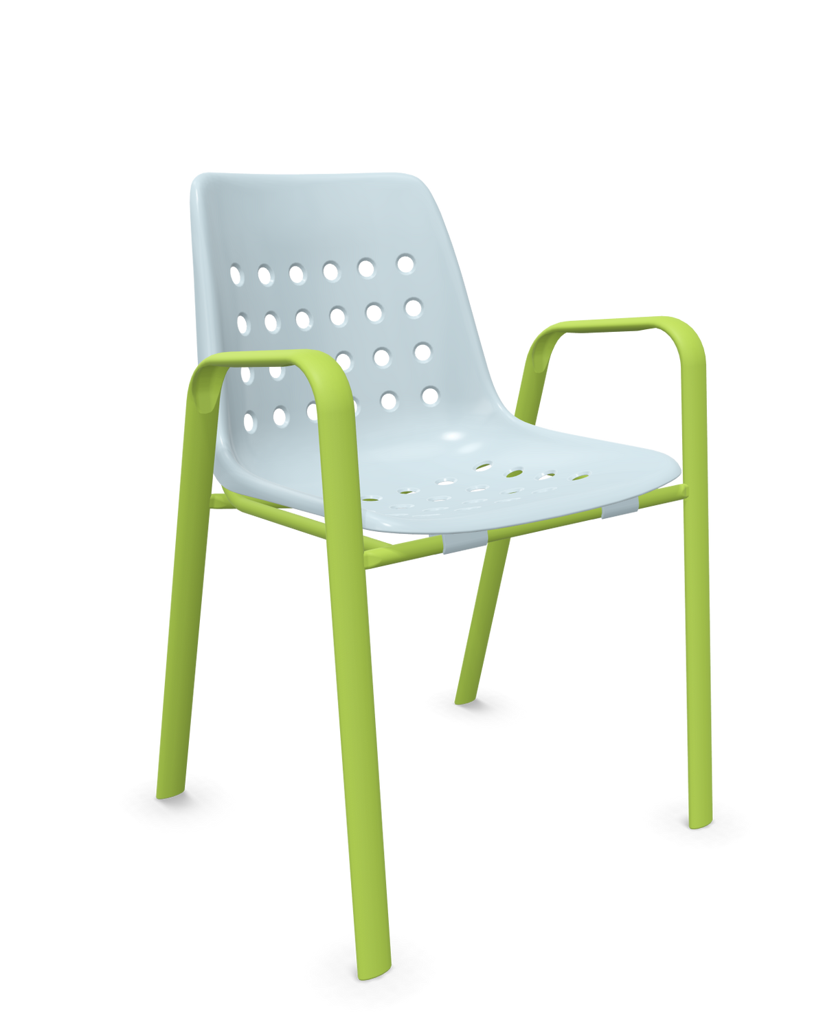 Schaffner Bermuda Fauteuil repas avec accoudoirs tubes ovales