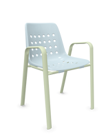 Schaffner Bermuda Fauteuil repas avec accoudoirs tubes ovales