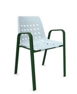 Schaffner Bermuda Fauteuil repas avec accoudoirs tubes ovales
