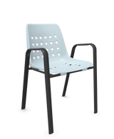 Schaffner Bermuda Fauteuil repas avec accoudoirs tubes ovales