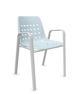 Schaffner Bermuda Fauteuil repas avec accoudoirs tubes ovales