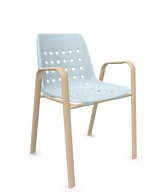 Schaffner Bermuda Fauteuil repas avec accoudoirs tubes ovales