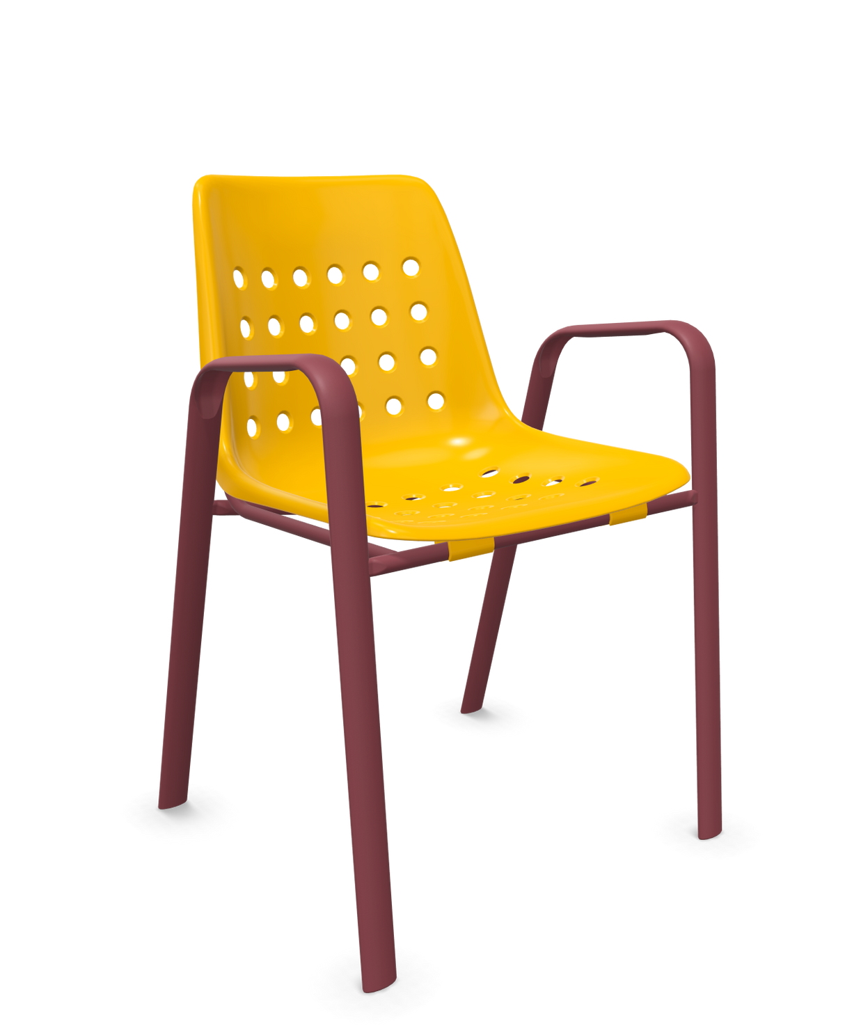 Schaffner Bermuda Fauteuil repas avec accoudoirs tubes ovales