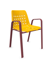 Schaffner Bermuda Fauteuil repas avec accoudoirs tubes ovales