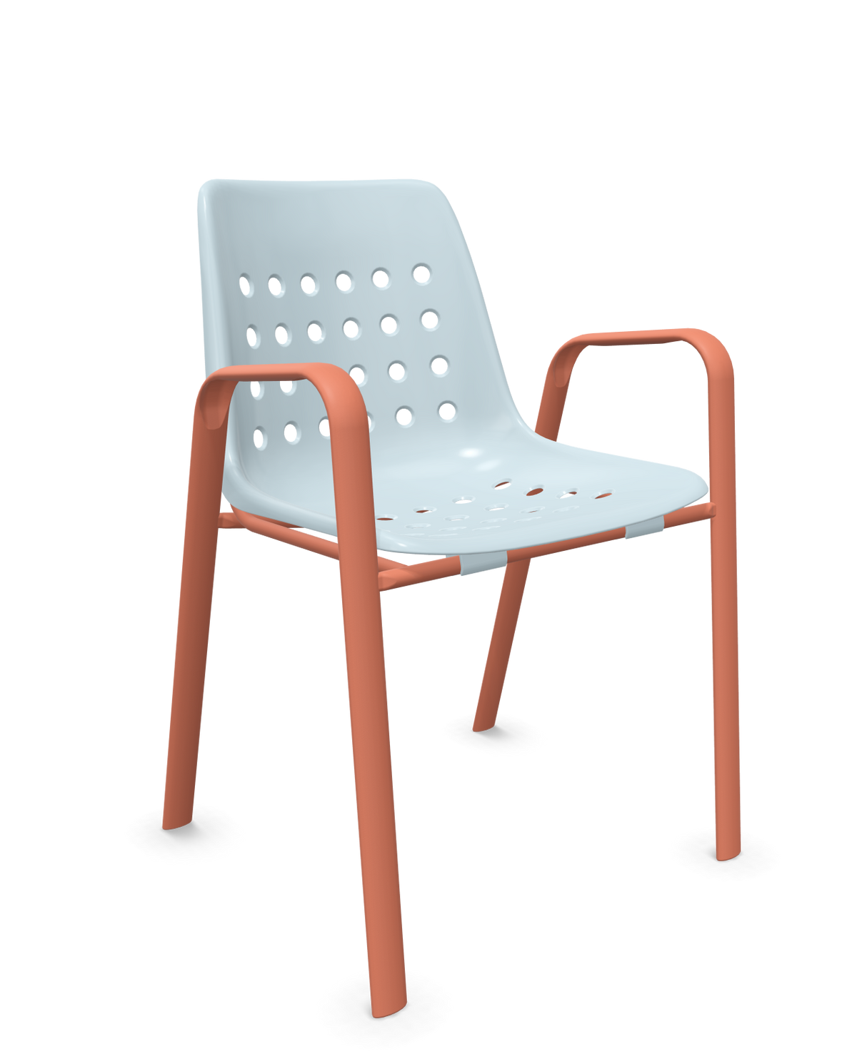 Schaffner Bermuda Fauteuil repas avec accoudoirs tubes ovales