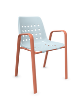 Schaffner Bermuda Fauteuil repas avec accoudoirs tubes ovales