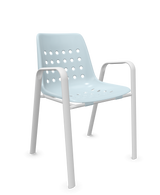 Schaffner Bermuda Fauteuil repas avec accoudoirs tubes ovales