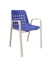 Schaffner Bermuda Fauteuil repas avec accoudoirs tubes ovales