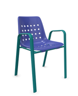 Schaffner Bermuda Fauteuil repas avec accoudoirs tubes ovales