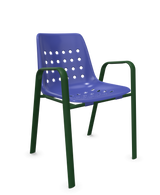 Schaffner Bermuda Fauteuil repas avec accoudoirs tubes ovales