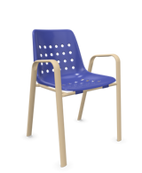 Schaffner Bermuda Fauteuil repas avec accoudoirs tubes ovales