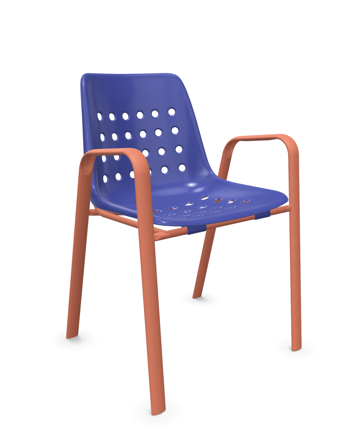 Schaffner Bermuda Fauteuil repas avec accoudoirs tubes ovales