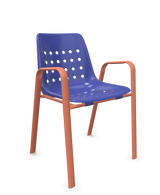 Schaffner Bermuda Fauteuil repas avec accoudoirs tubes ovales