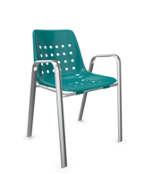 Schaffner Bermuda Fauteuil repas avec accoudoirs tubes ovales