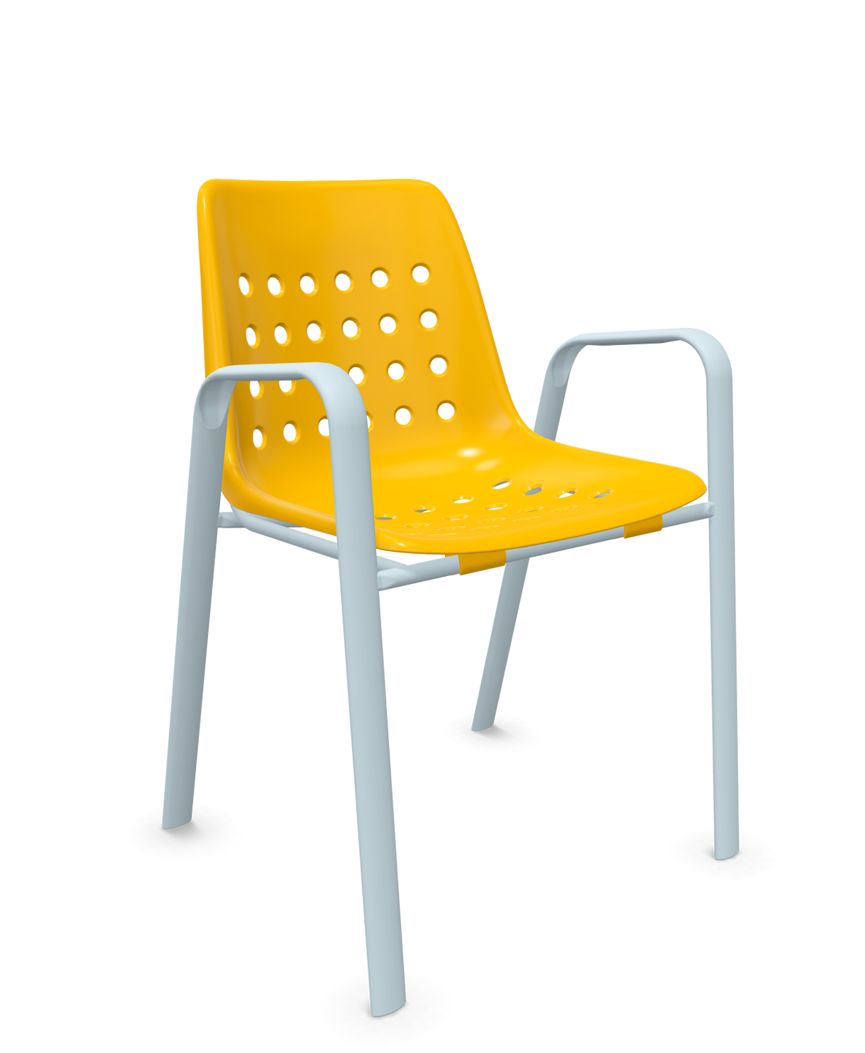 Schaffner Bermuda Fauteuil repas avec accoudoirs tubes ovales