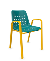 Schaffner Bermuda Fauteuil repas avec accoudoirs tubes ovales