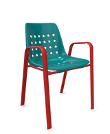 Schaffner Bermuda Fauteuil repas avec accoudoirs tubes ovales