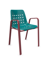 Schaffner Bermuda Fauteuil repas avec accoudoirs tubes ovales