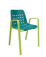 Schaffner Bermuda Fauteuil repas avec accoudoirs tubes ovales