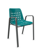Schaffner Bermuda Fauteuil repas avec accoudoirs tubes ovales