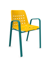 Schaffner Bermuda Fauteuil repas avec accoudoirs tubes ovales