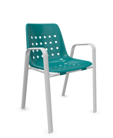 Schaffner Bermuda Fauteuil repas avec accoudoirs tubes ovales