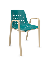 Schaffner Bermuda Fauteuil repas avec accoudoirs tubes ovales