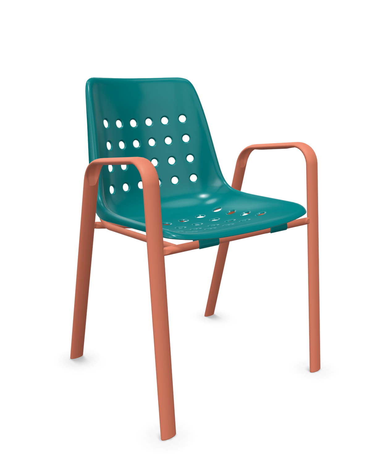 Schaffner Bermuda Fauteuil repas avec accoudoirs tubes ovales
