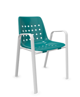 Schaffner Bermuda Fauteuil repas avec accoudoirs tubes ovales