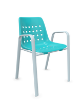 Schaffner Bermuda Fauteuil repas avec accoudoirs tubes ovales