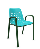Schaffner Bermuda Fauteuil repas avec accoudoirs tubes ovales