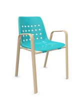 Schaffner Bermuda Fauteuil repas avec accoudoirs tubes ovales