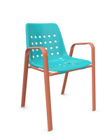 Schaffner Bermuda Fauteuil repas avec accoudoirs tubes ovales