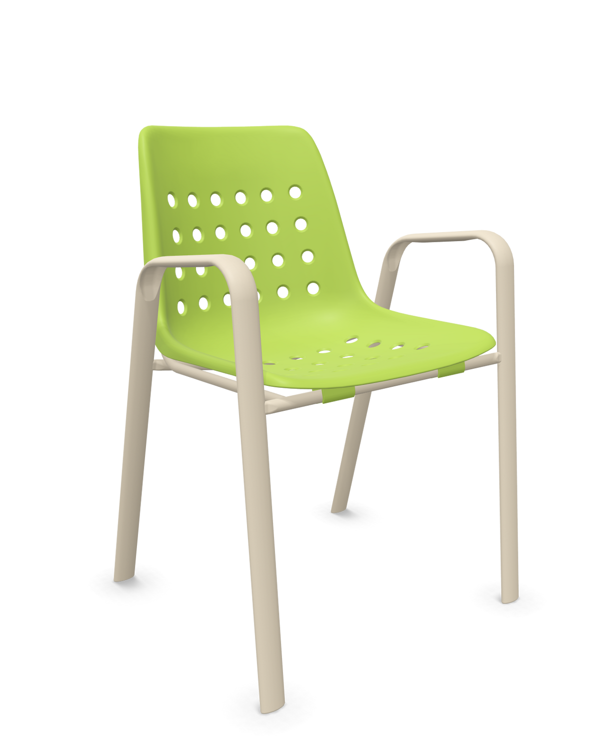 Schaffner Bermuda Fauteuil repas avec accoudoirs tubes ovales
