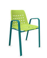 Schaffner Bermuda Fauteuil repas avec accoudoirs tubes ovales