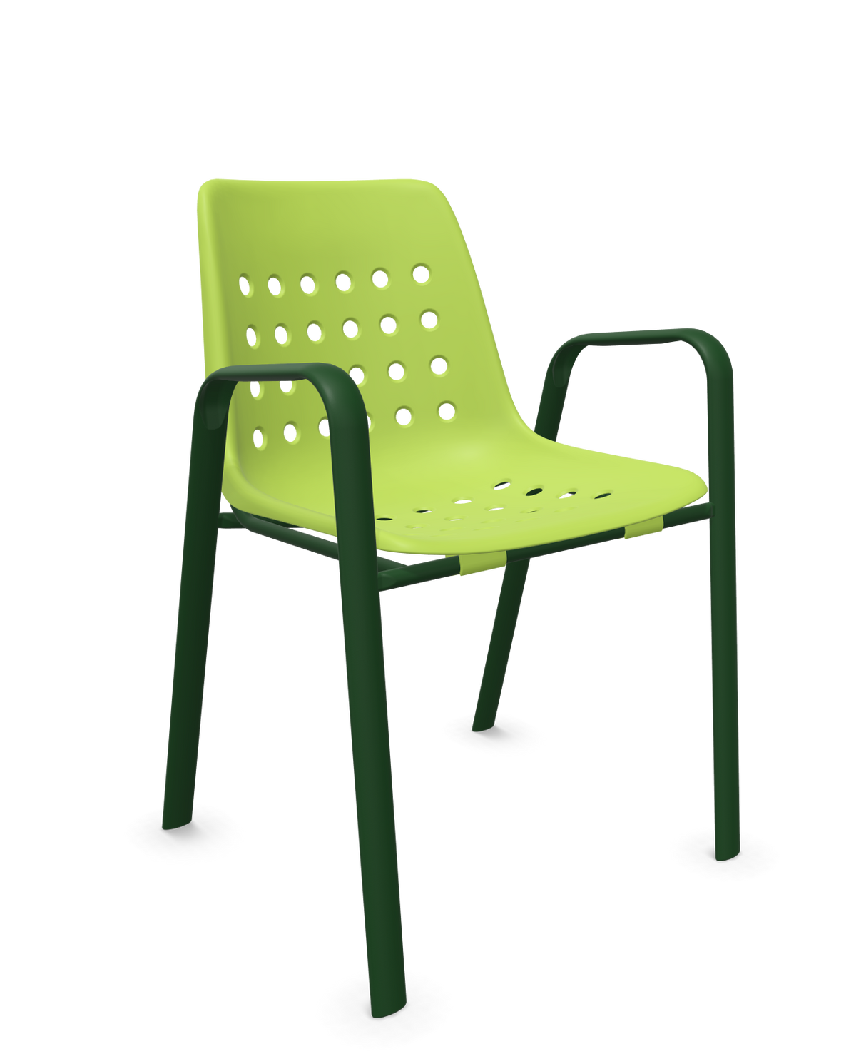 Schaffner Bermuda Fauteuil repas avec accoudoirs tubes ovales