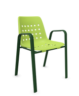 Schaffner Bermuda Fauteuil repas avec accoudoirs tubes ovales