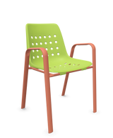 Schaffner Bermuda Fauteuil repas avec accoudoirs tubes ovales