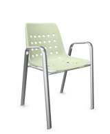Schaffner Bermuda Fauteuil repas avec accoudoirs tubes ovales