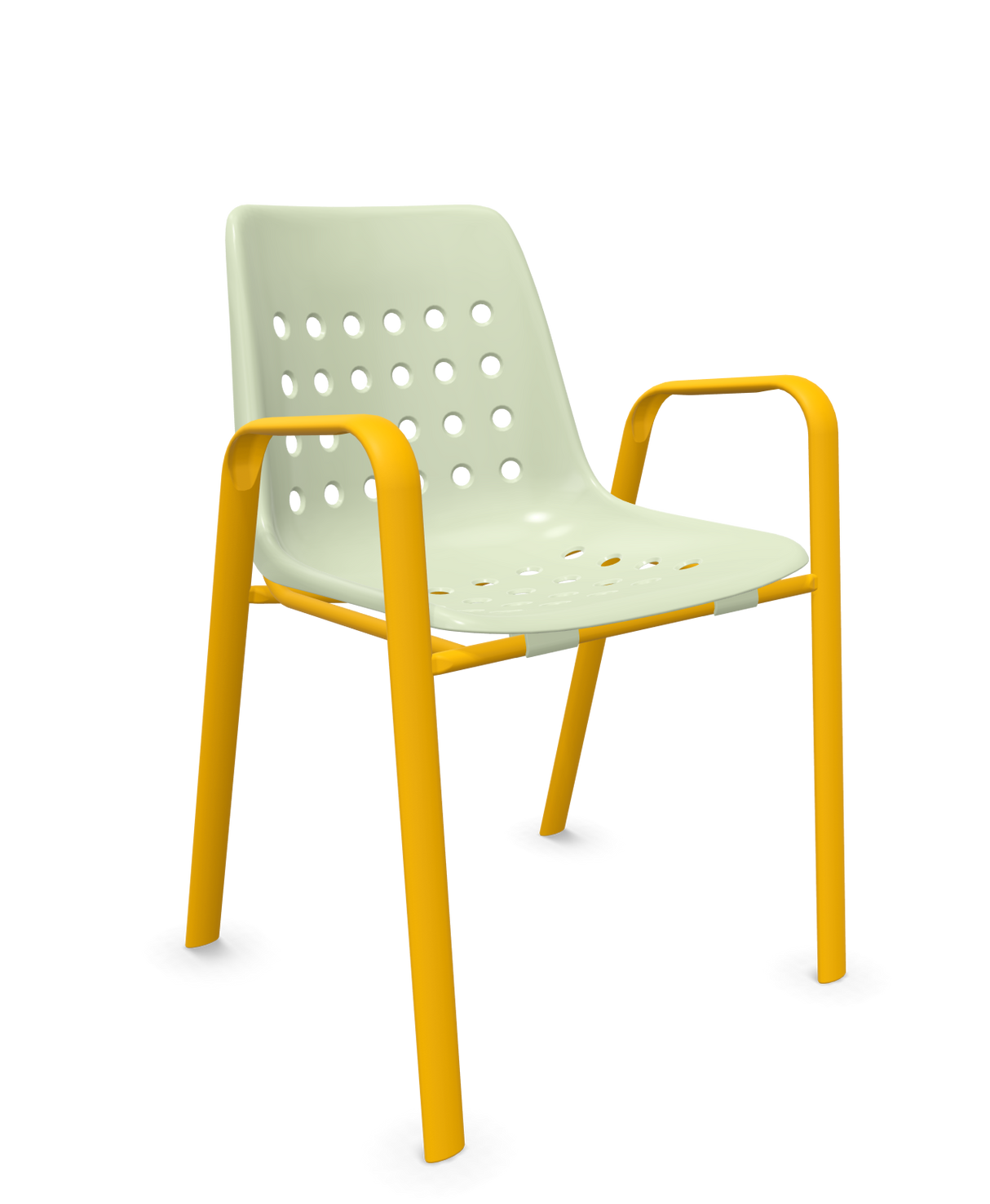 Schaffner Bermuda Fauteuil repas avec accoudoirs tubes ovales