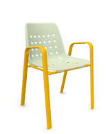 Schaffner Bermuda Fauteuil repas avec accoudoirs tubes ovales