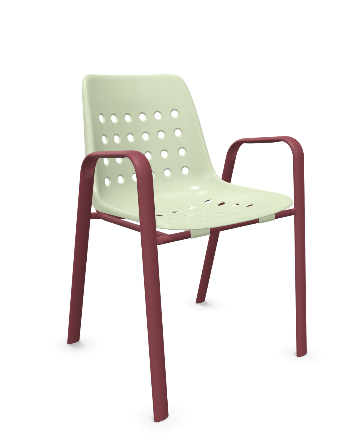 Schaffner Bermuda Fauteuil repas avec accoudoirs tubes ovales
