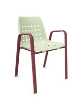 Schaffner Bermuda Fauteuil repas avec accoudoirs tubes ovales